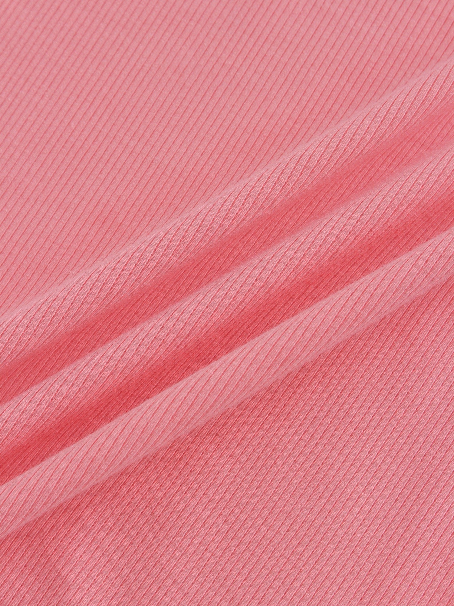 High V Ribbed Tee LS-True Pink