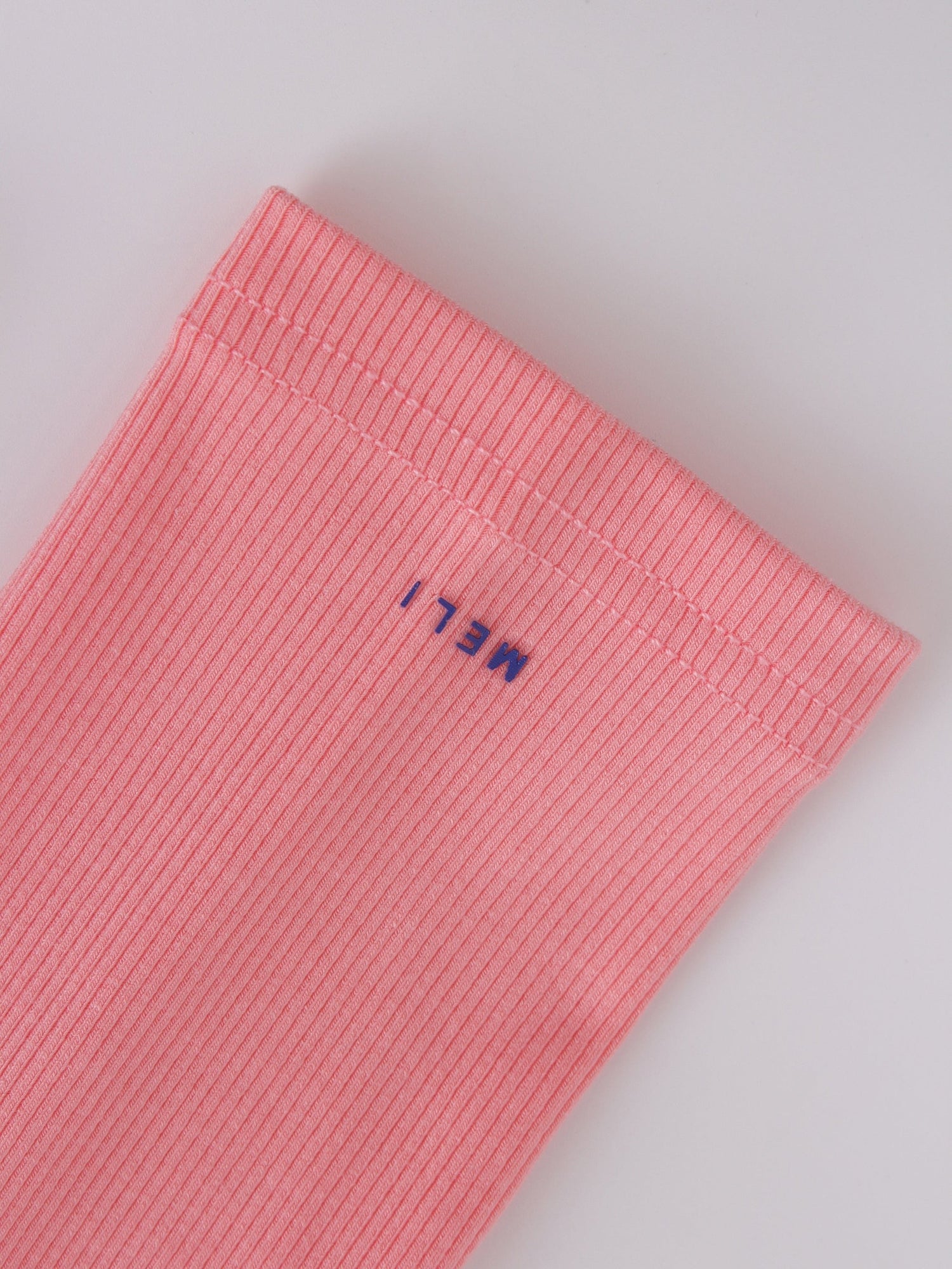 High V Ribbed Tee LS-True Pink