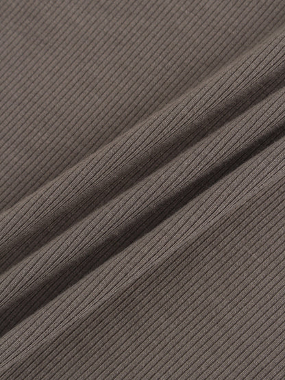 High V Ribbed Tee LS-Olive