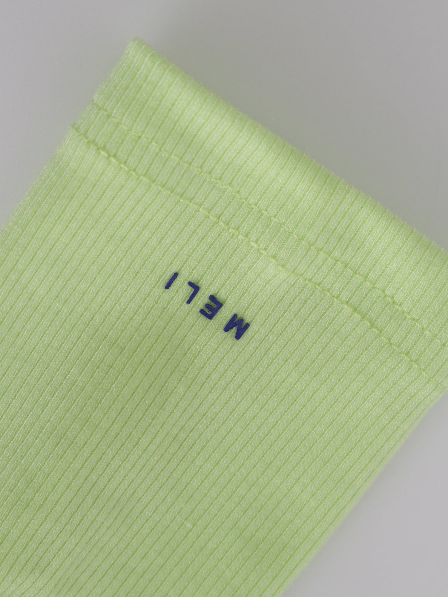 High V Ribbed Tee LS-Neon Green