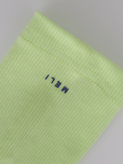 High V Ribbed Tee LS-Neon Green