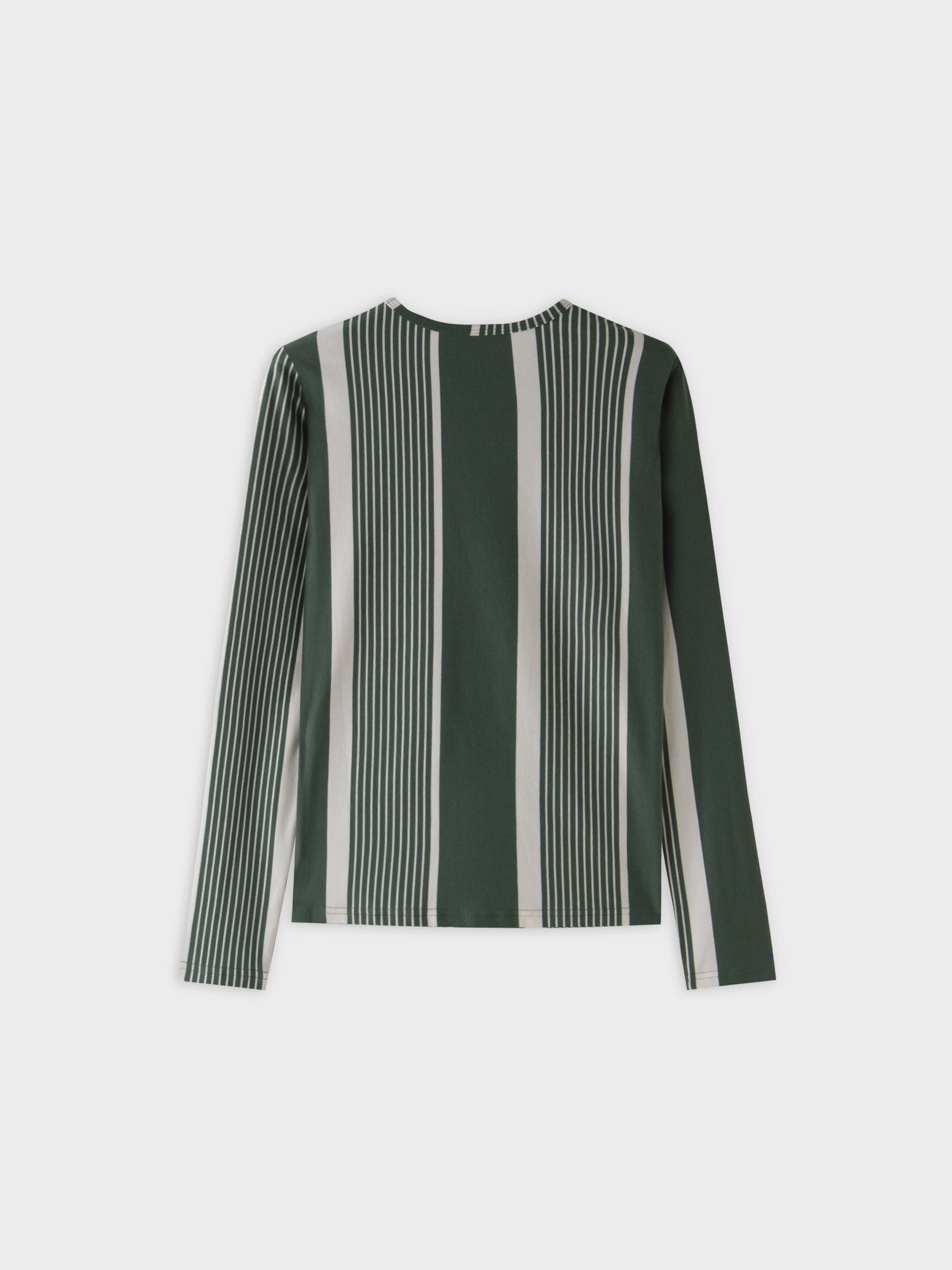 Thin/Thick Stripe High V Tee-Green/White Multi Stripe