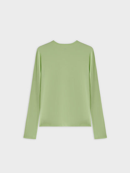 High V Ribbed Tee LS-Neon Green