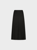 Leather Trim Skirt 25"-Black