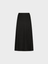 Leather Trim Skirt 25"-Black