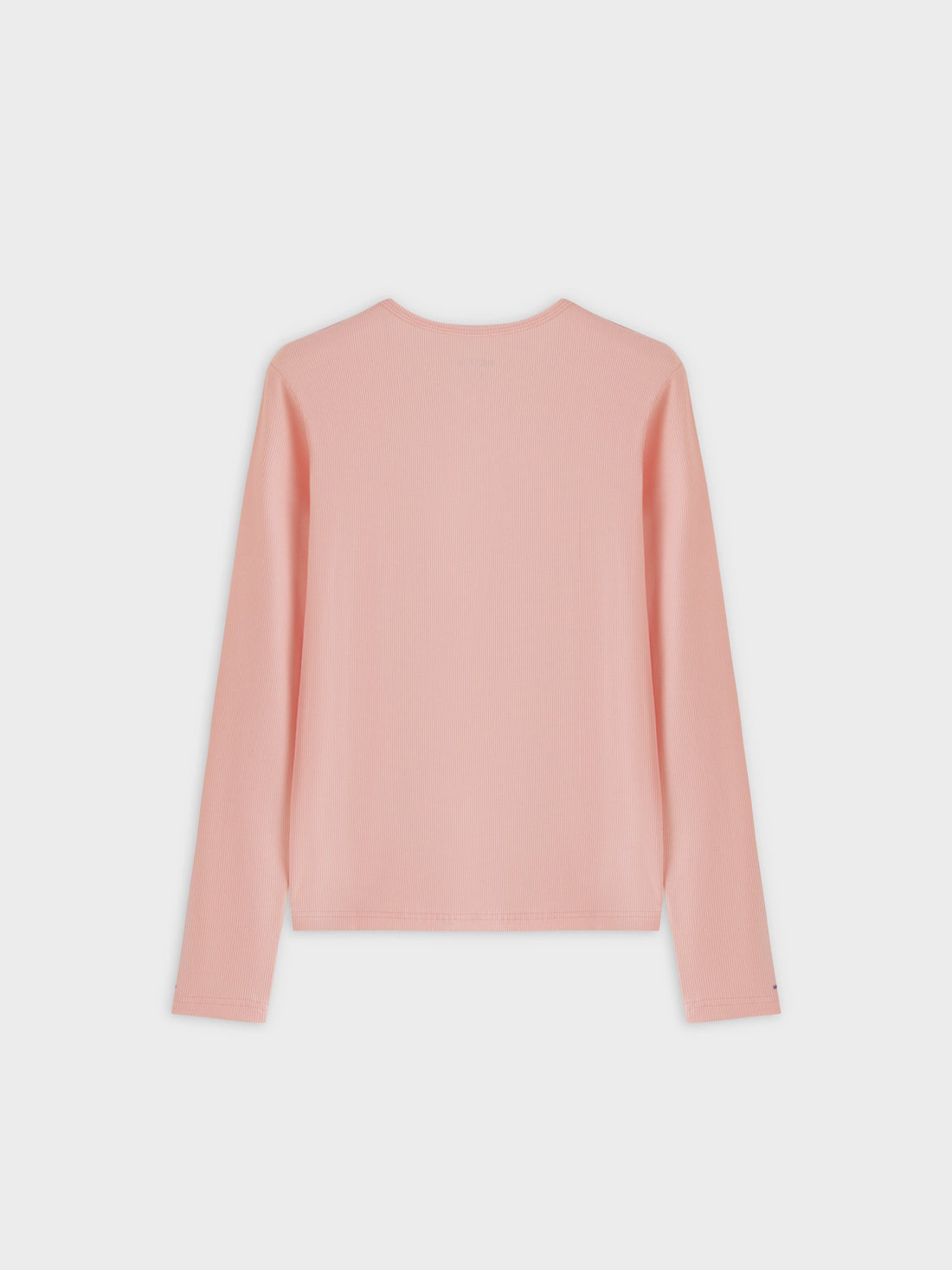 High V Ribbed Tee LS-Peach