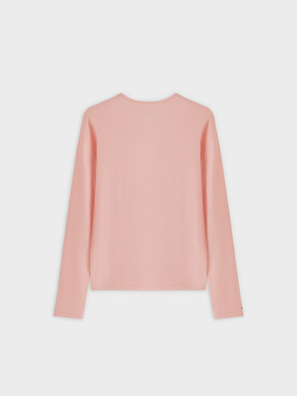 High V Ribbed Tee LS-Peach