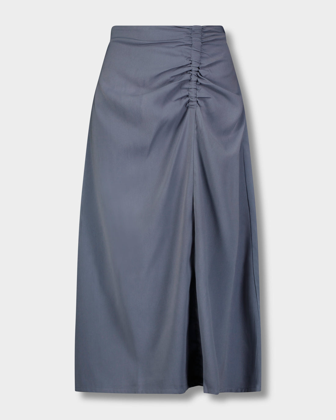 SIDE RUCHED SKIRT-BLUE