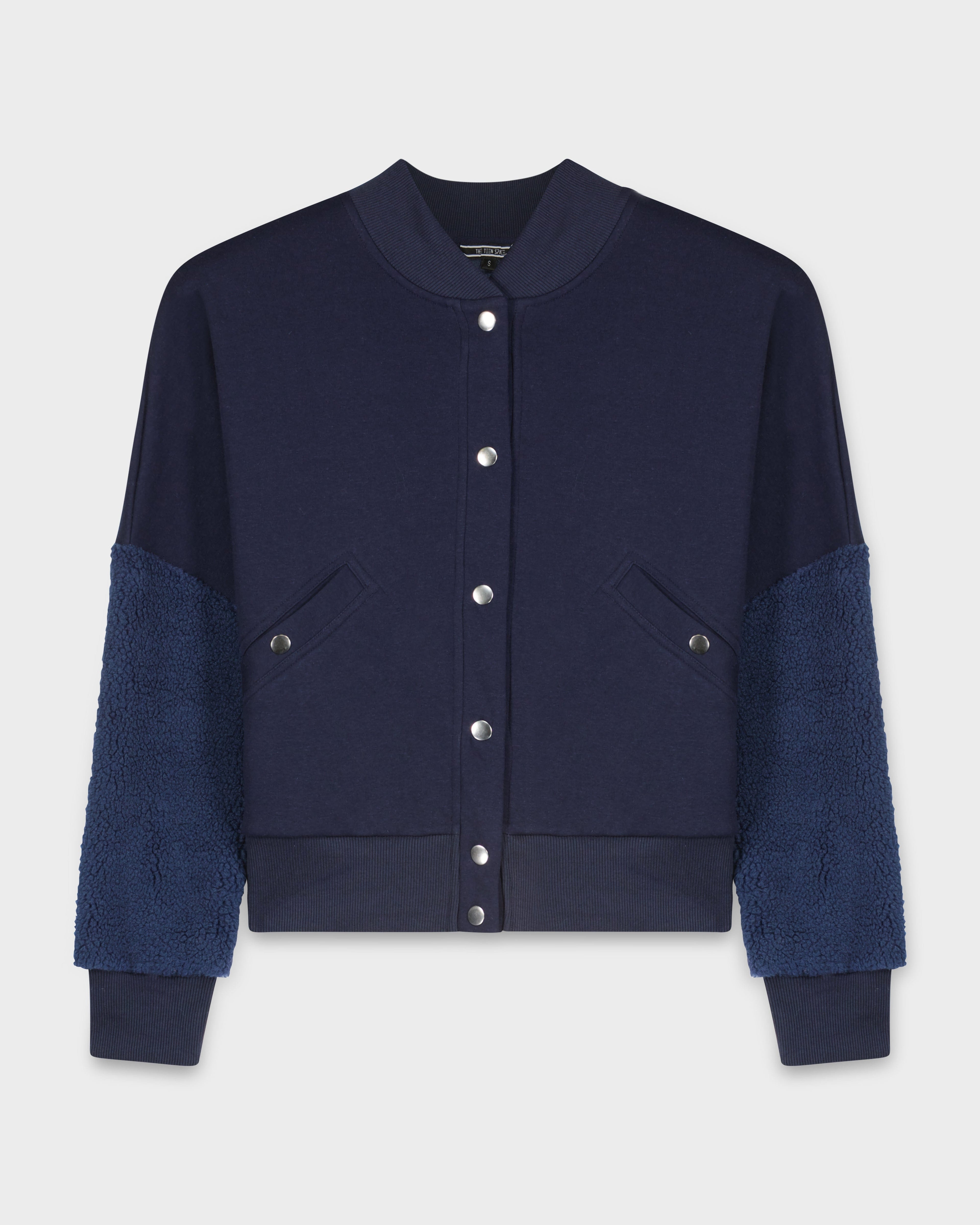 SHERPA BOMBER JACKET-NAVY