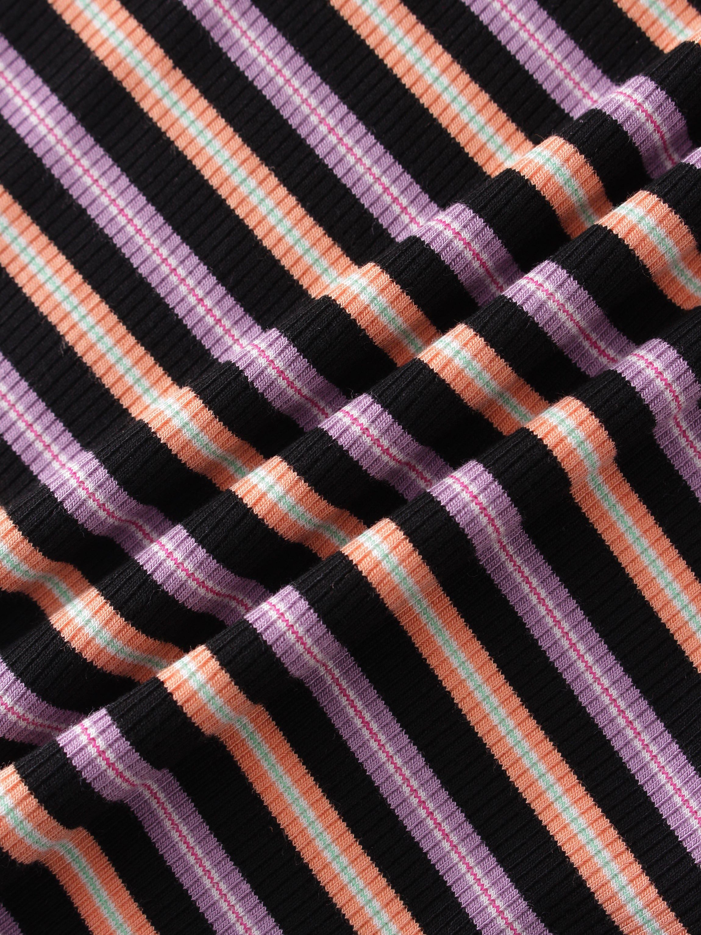 Striped Wrap Tee-Orange/Purple/Black