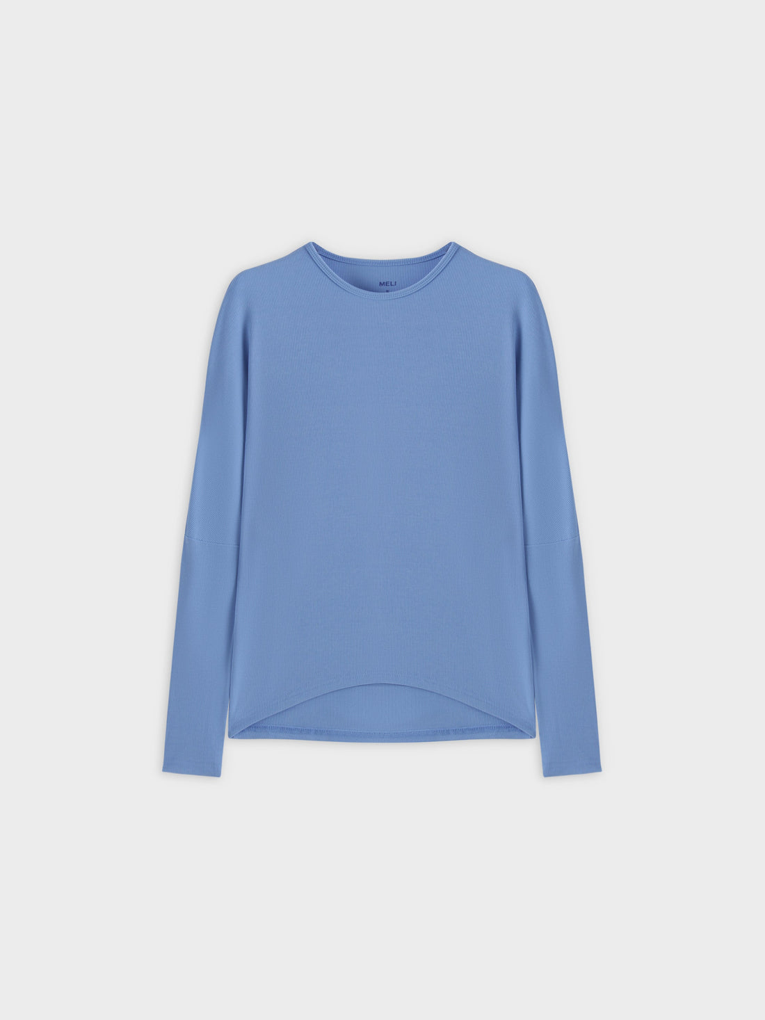 Crew Ribbed Dolman-Ocean Blue