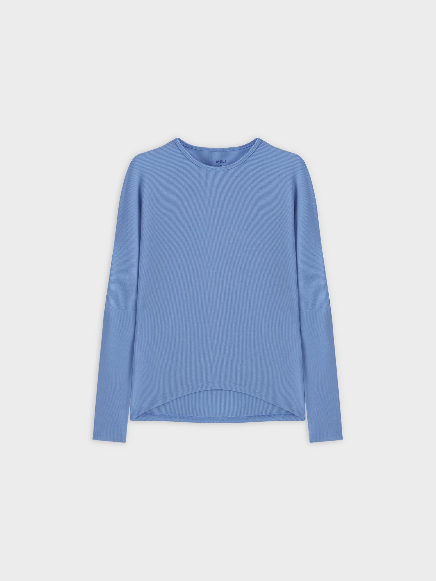 Crew Ribbed Dolman-Ocean Blue