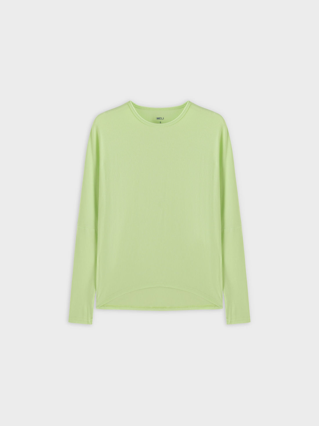 Crew Ribbed Dolman-Neon Green