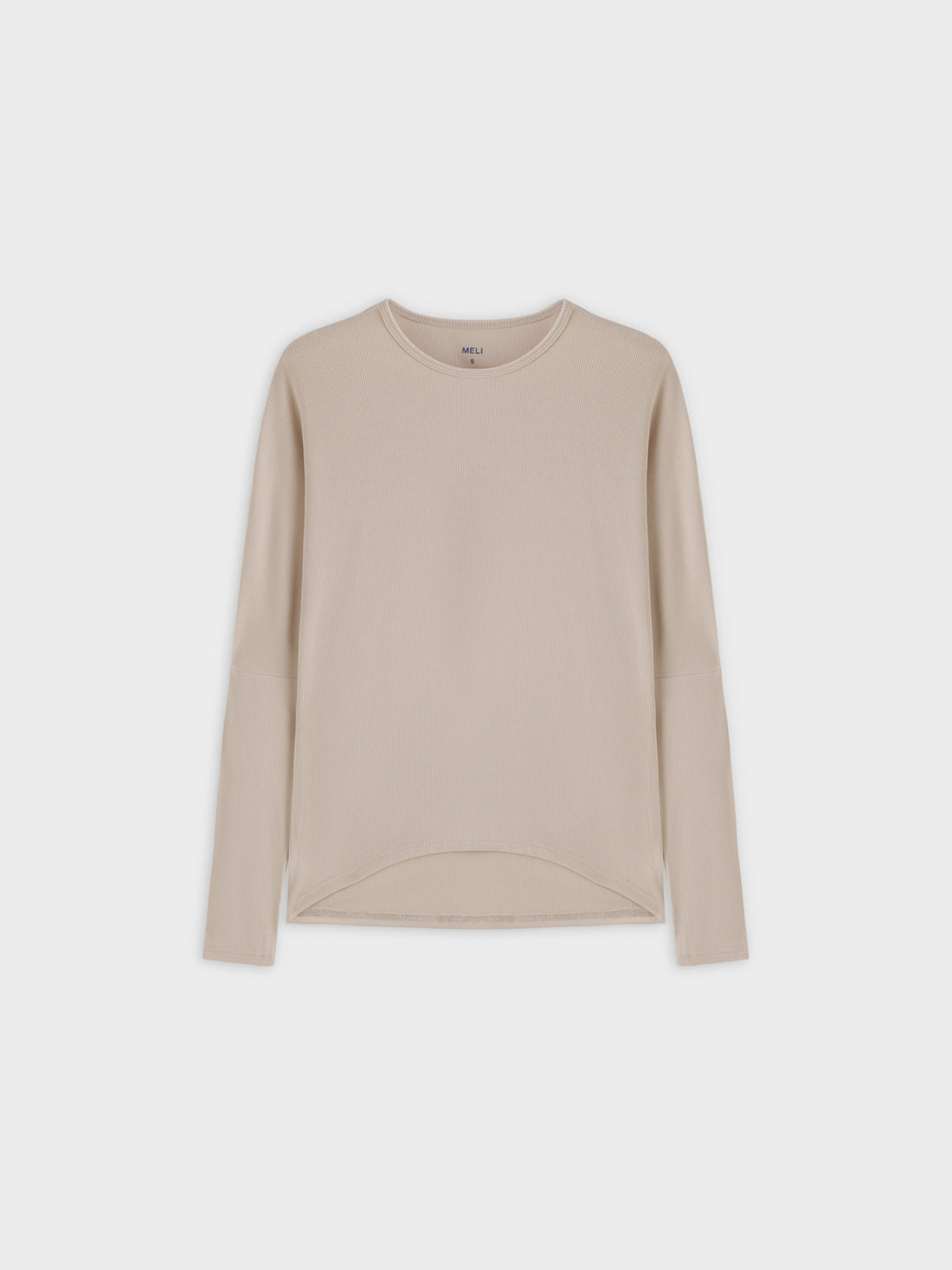 Crew Ribbed Dolman-Tan