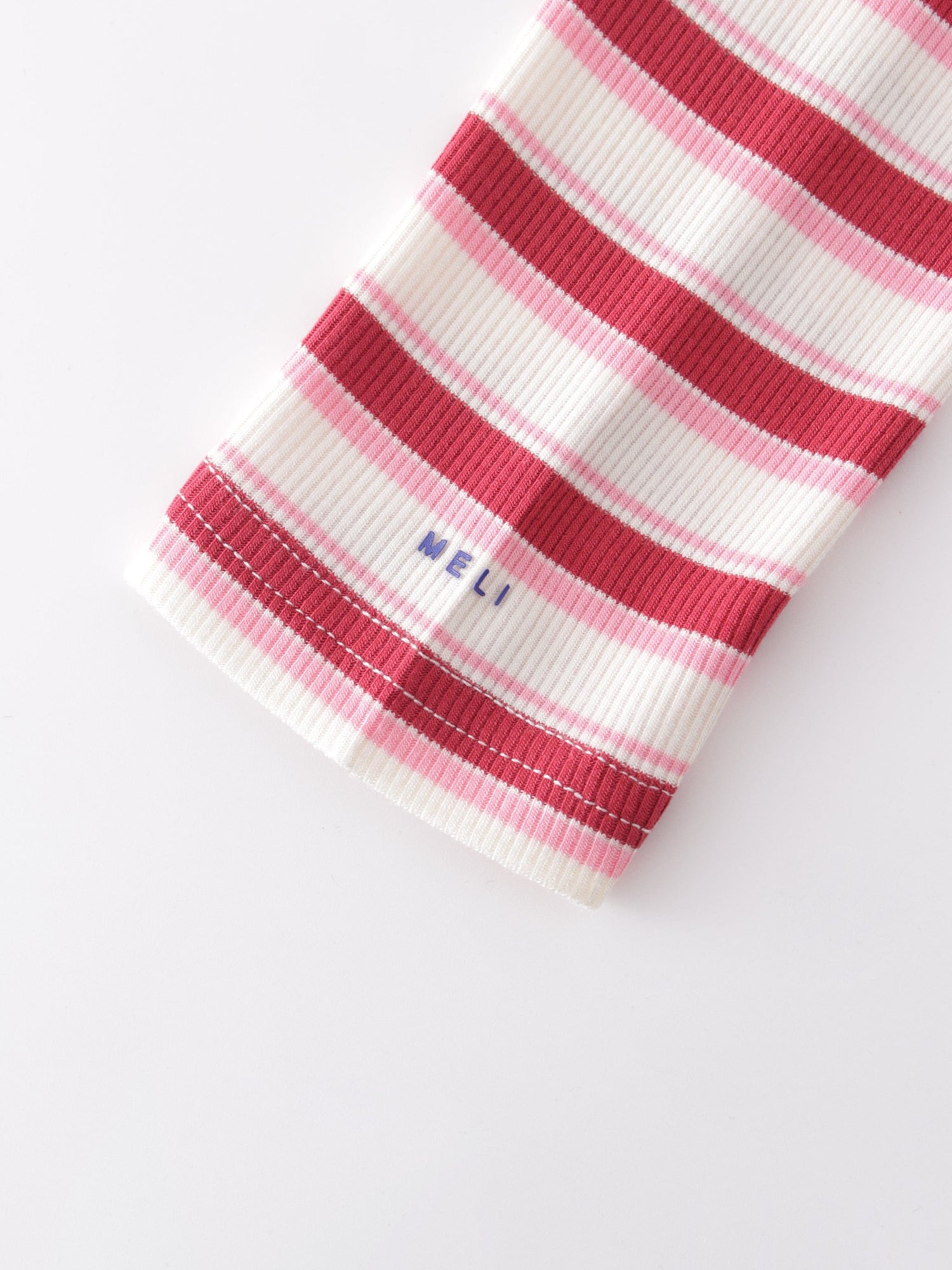 Striped Wrap Tee-Berry/Pink/White