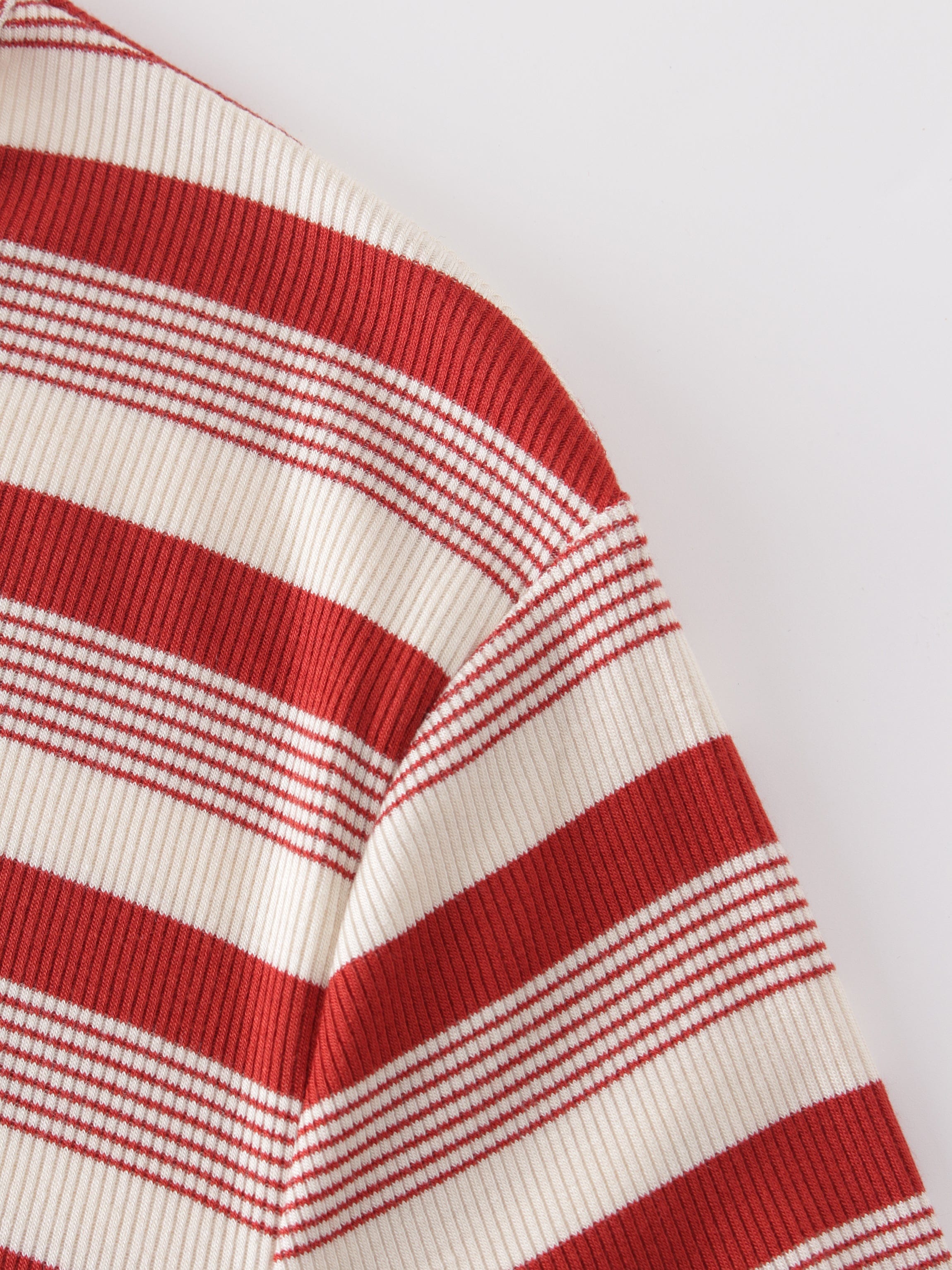 Striped Wrap Tee-Berry/White Multi Stripe