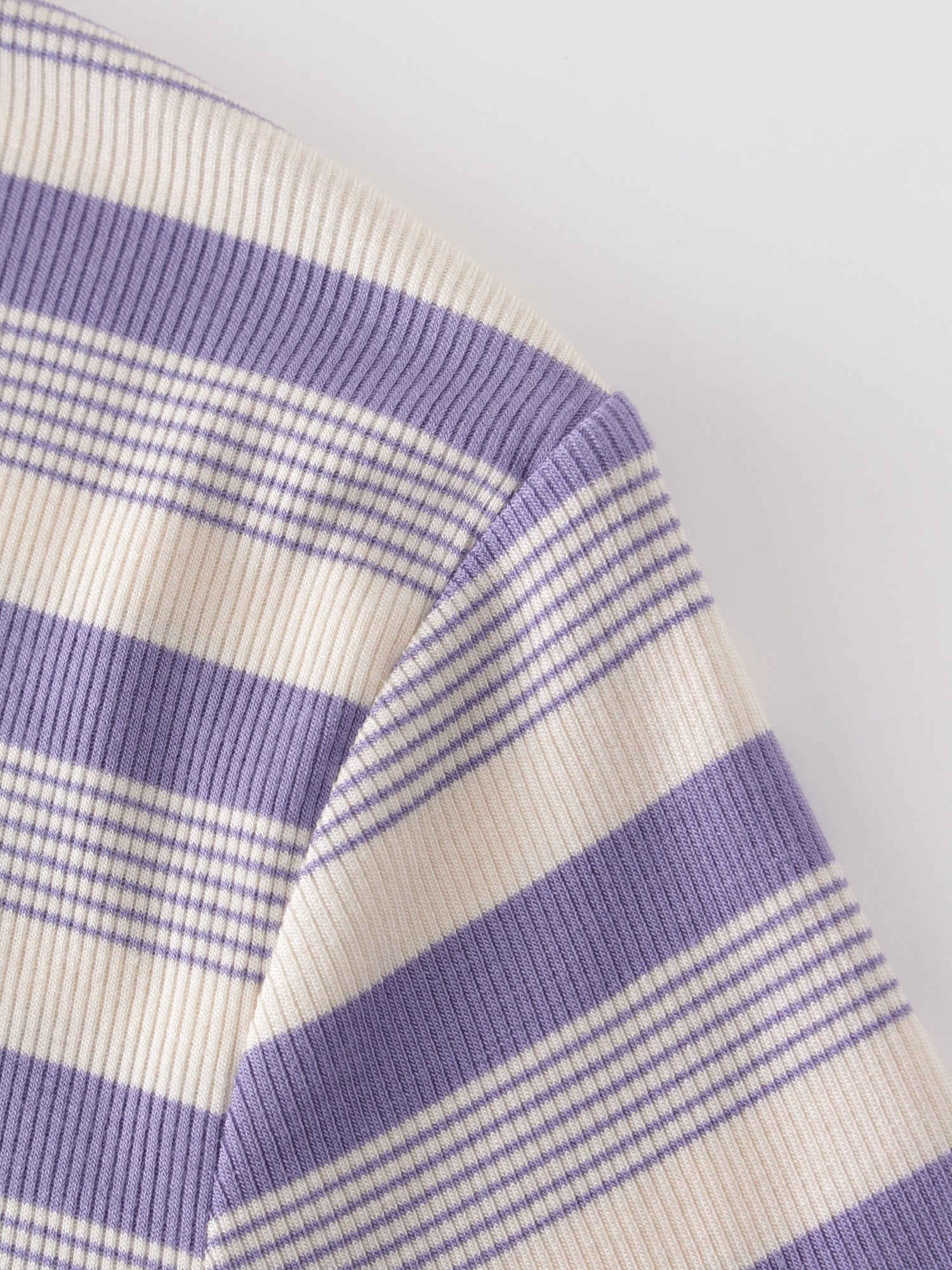 Striped Wrap Tee-Lavender/White Multi Stripe