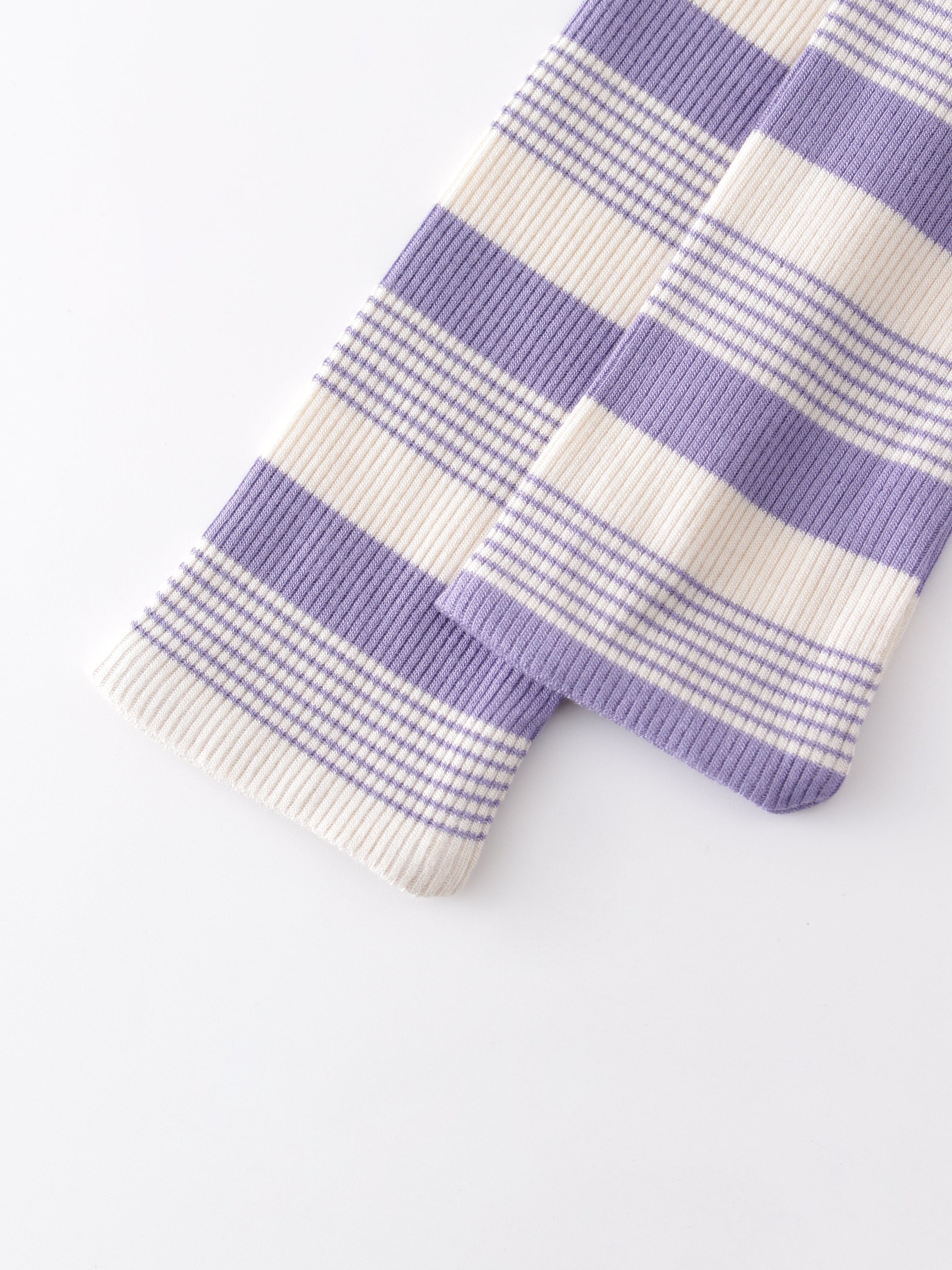 Striped Wrap Tee-Lavender/White Multi Stripe