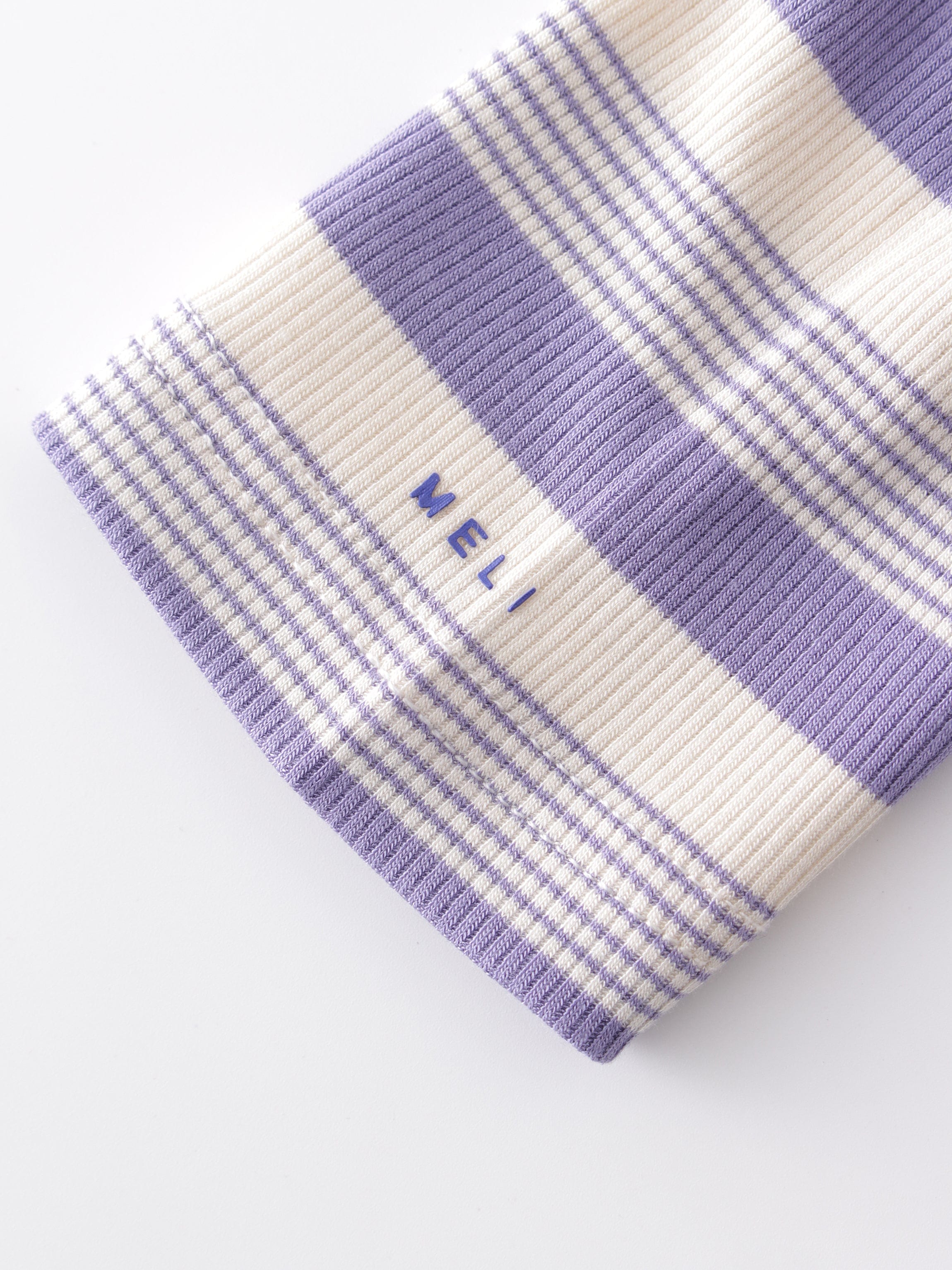 Striped Wrap Tee-Lavender/White Multi Stripe