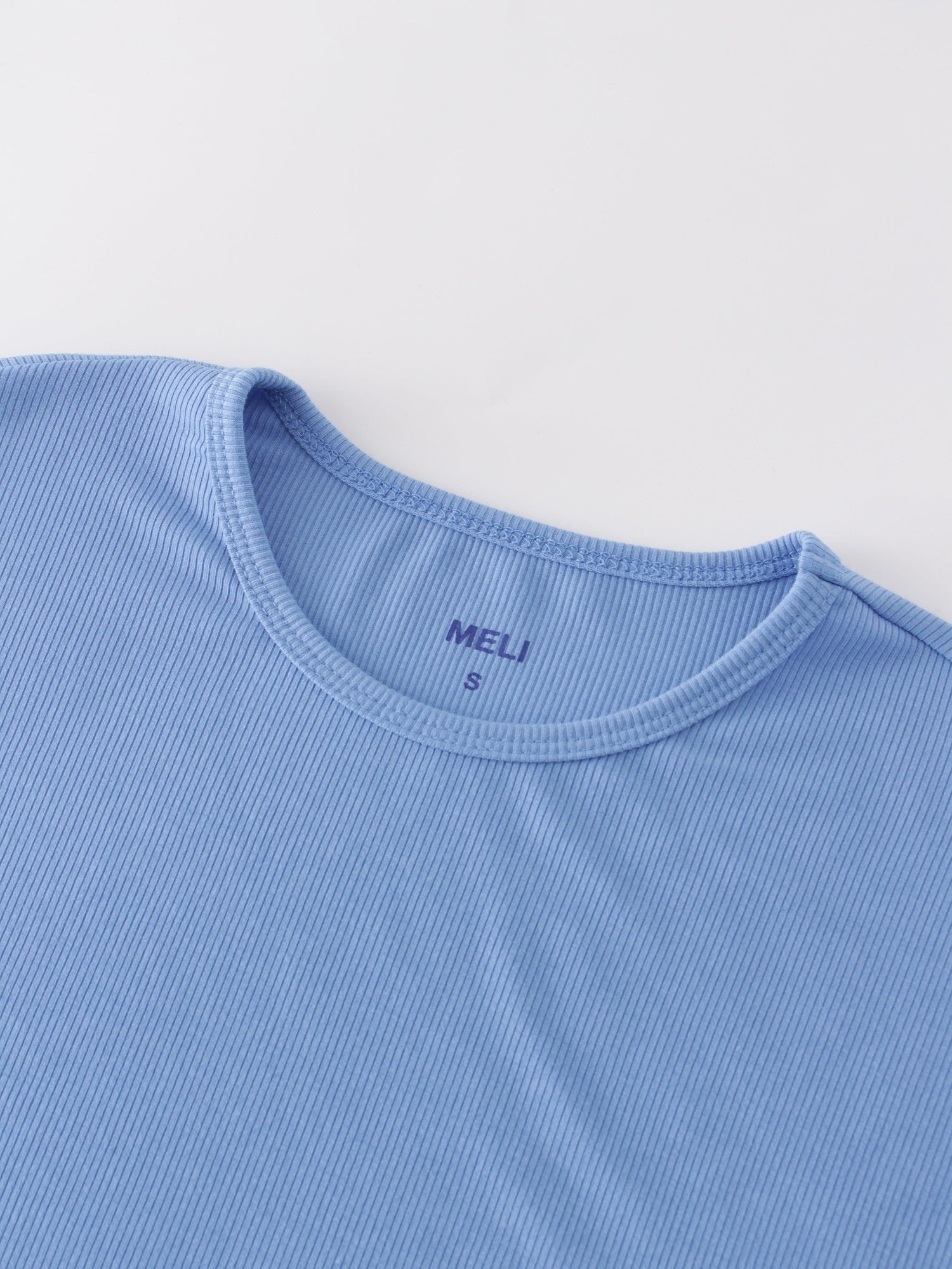 Crew Ribbed Dolman-Ocean Blue