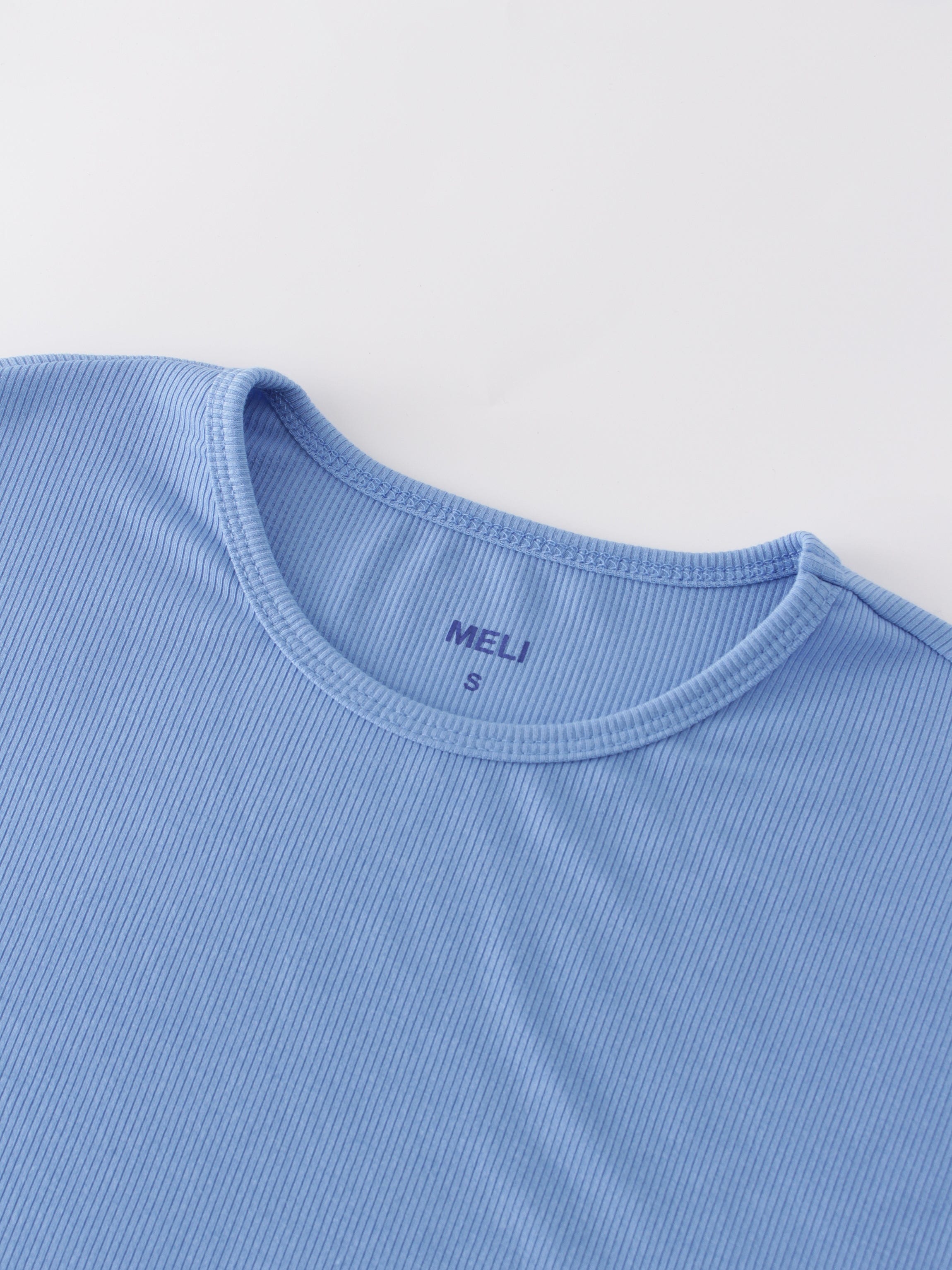 Crew Ribbed Dolman-Ocean Blue