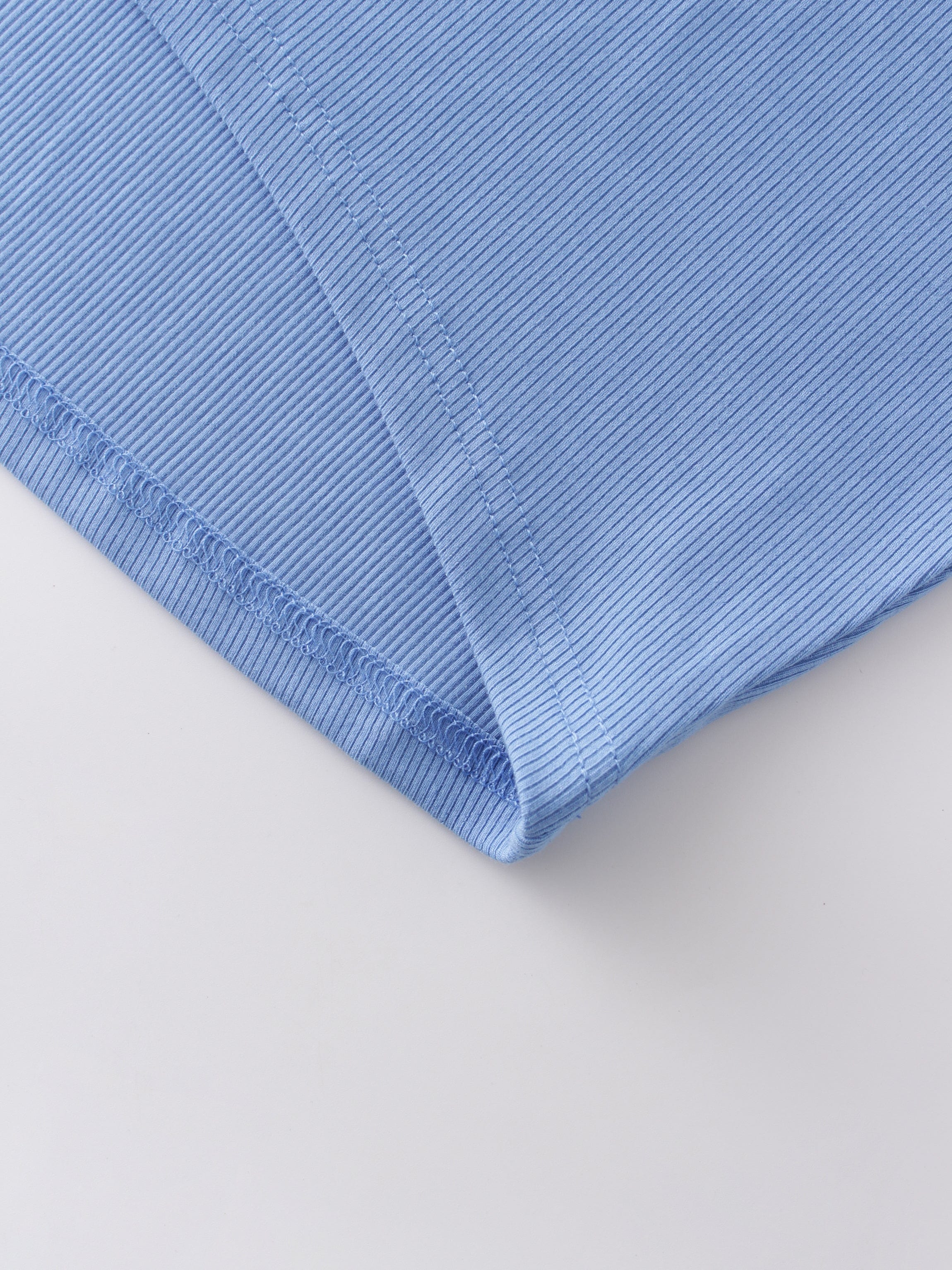 Crew Ribbed Dolman-Ocean Blue