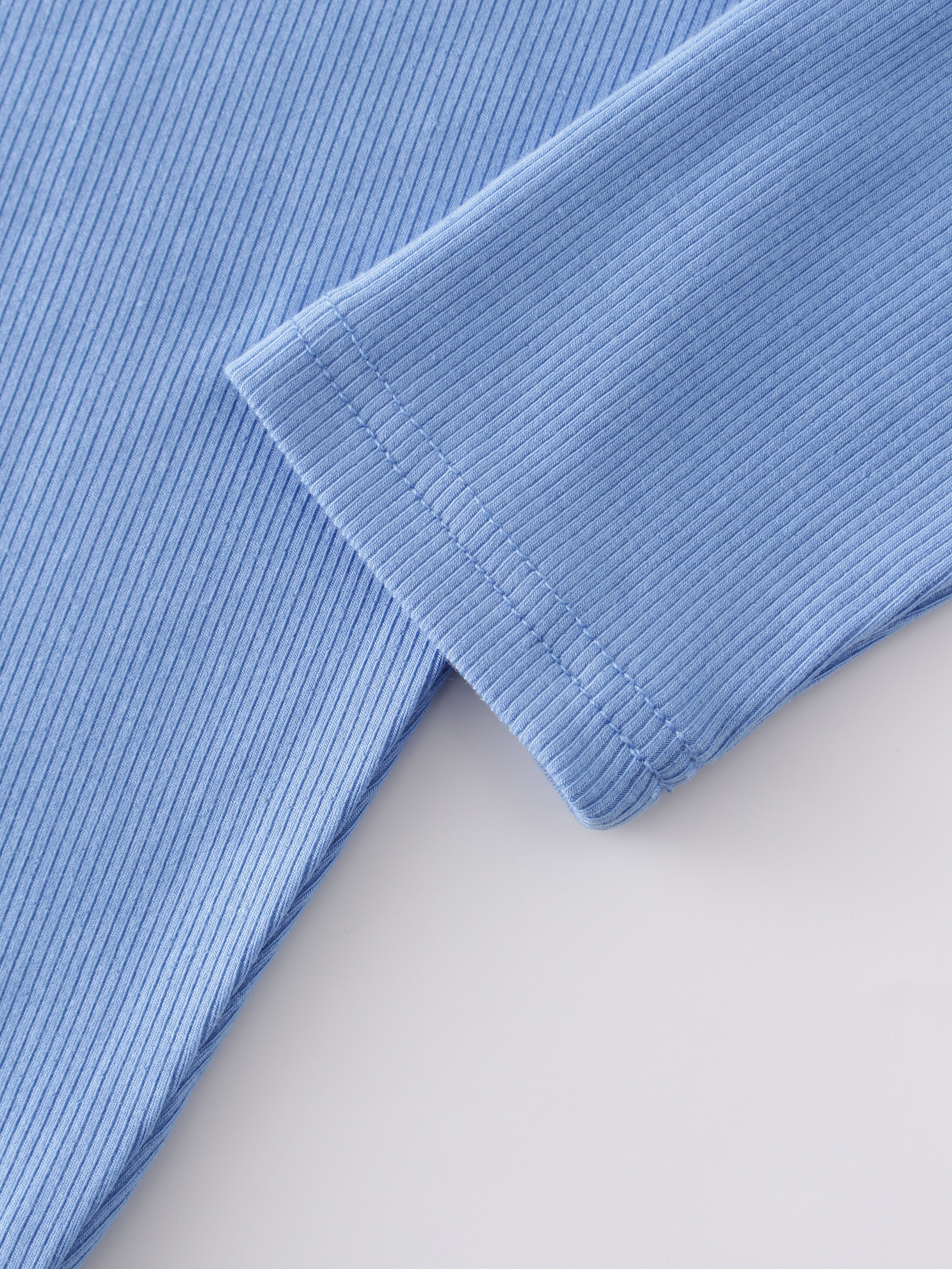 Crew Ribbed Dolman-Ocean Blue