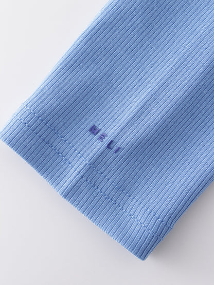 Crew Ribbed Dolman-Ocean Blue
