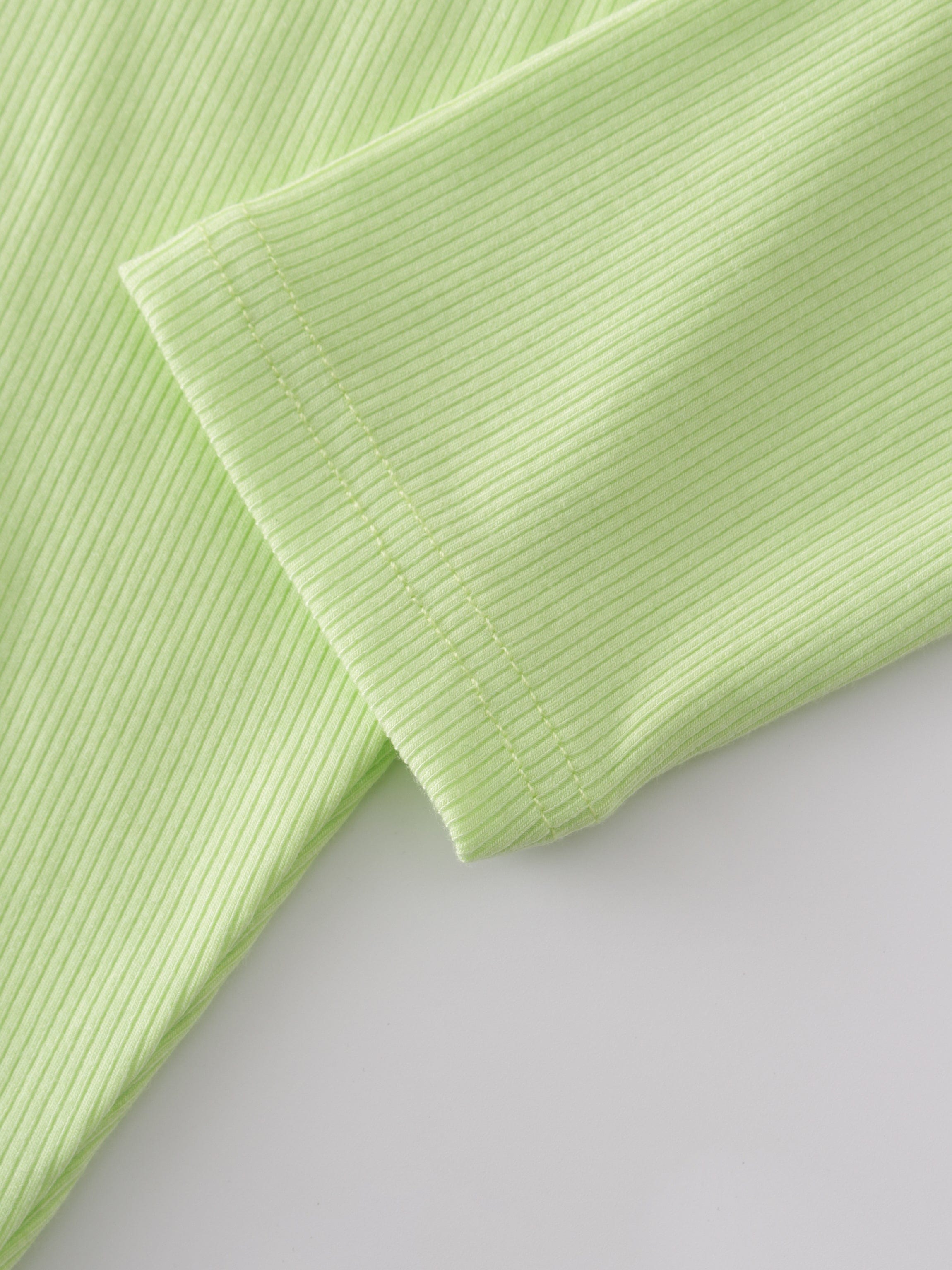 Crew Ribbed Dolman-Neon Green