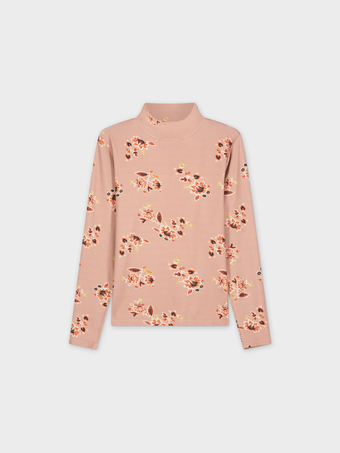 Floral Turtleneck-Blush Floral