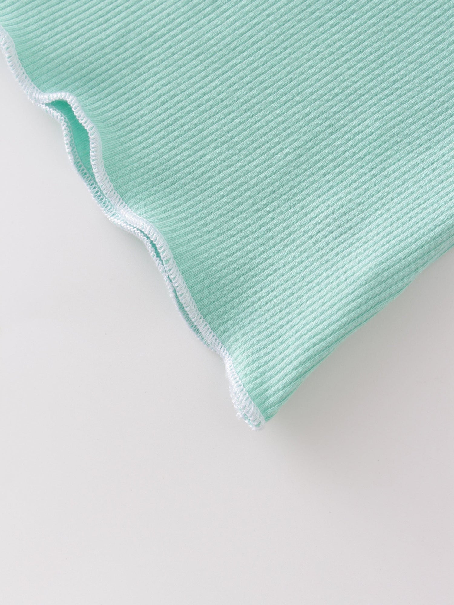 Overlock Stitched Henley-Mint/White