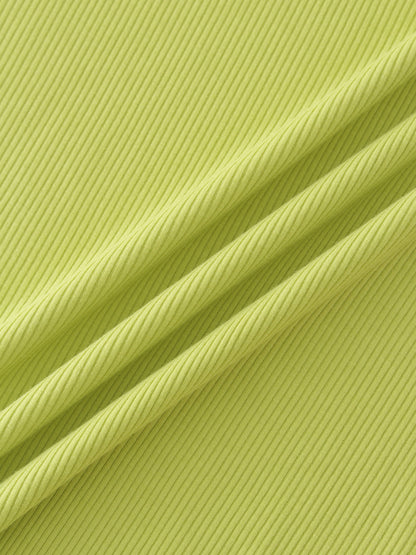 Overlock Stitched Henley-Keylime/Black