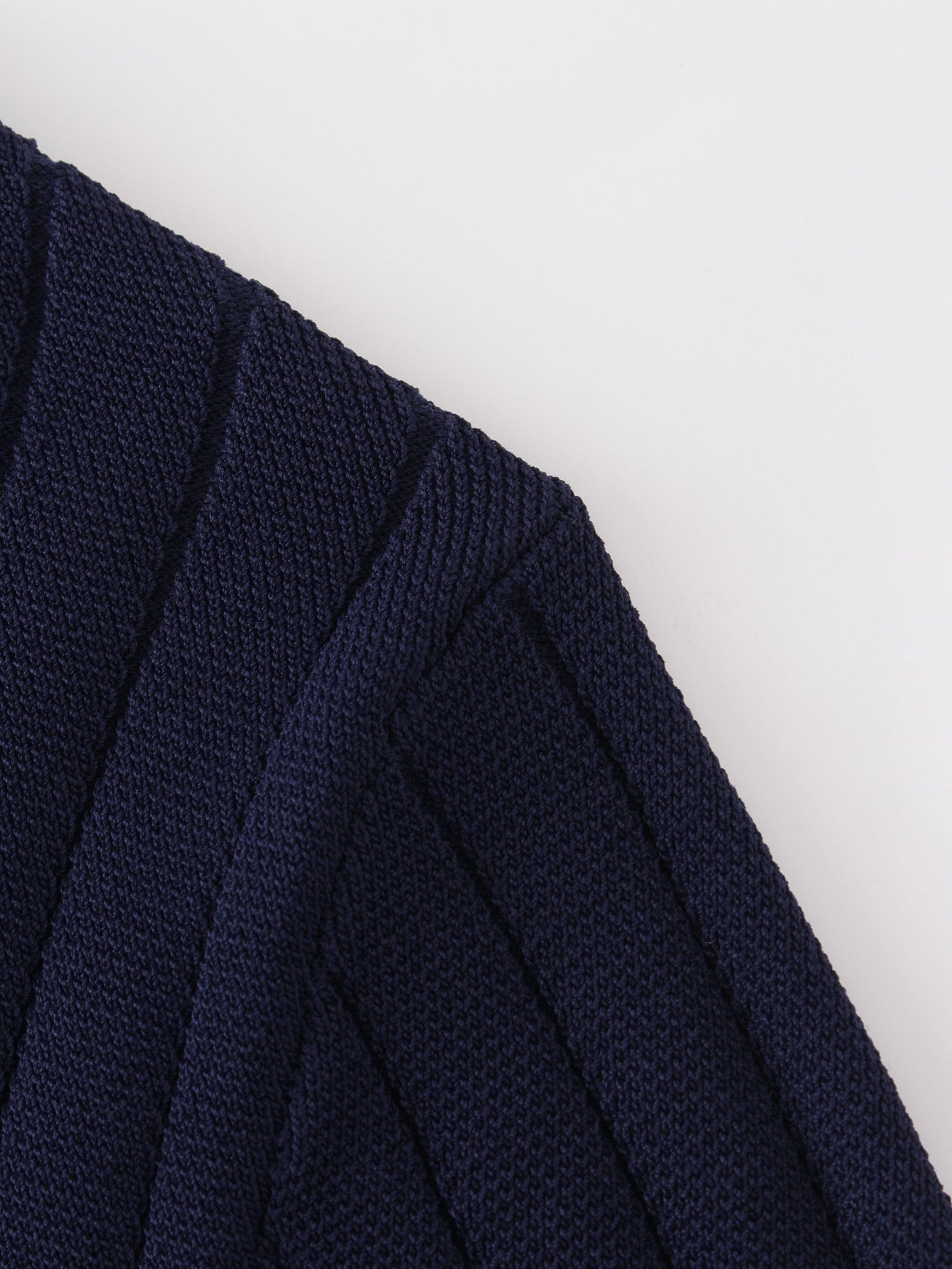 Silky Knit Cropped Cardigan-Navy