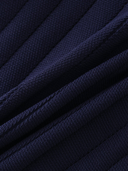Silky Knit Cropped Cardigan-Navy