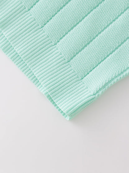 Silky Knit Cropped Cardigan-Mint Green