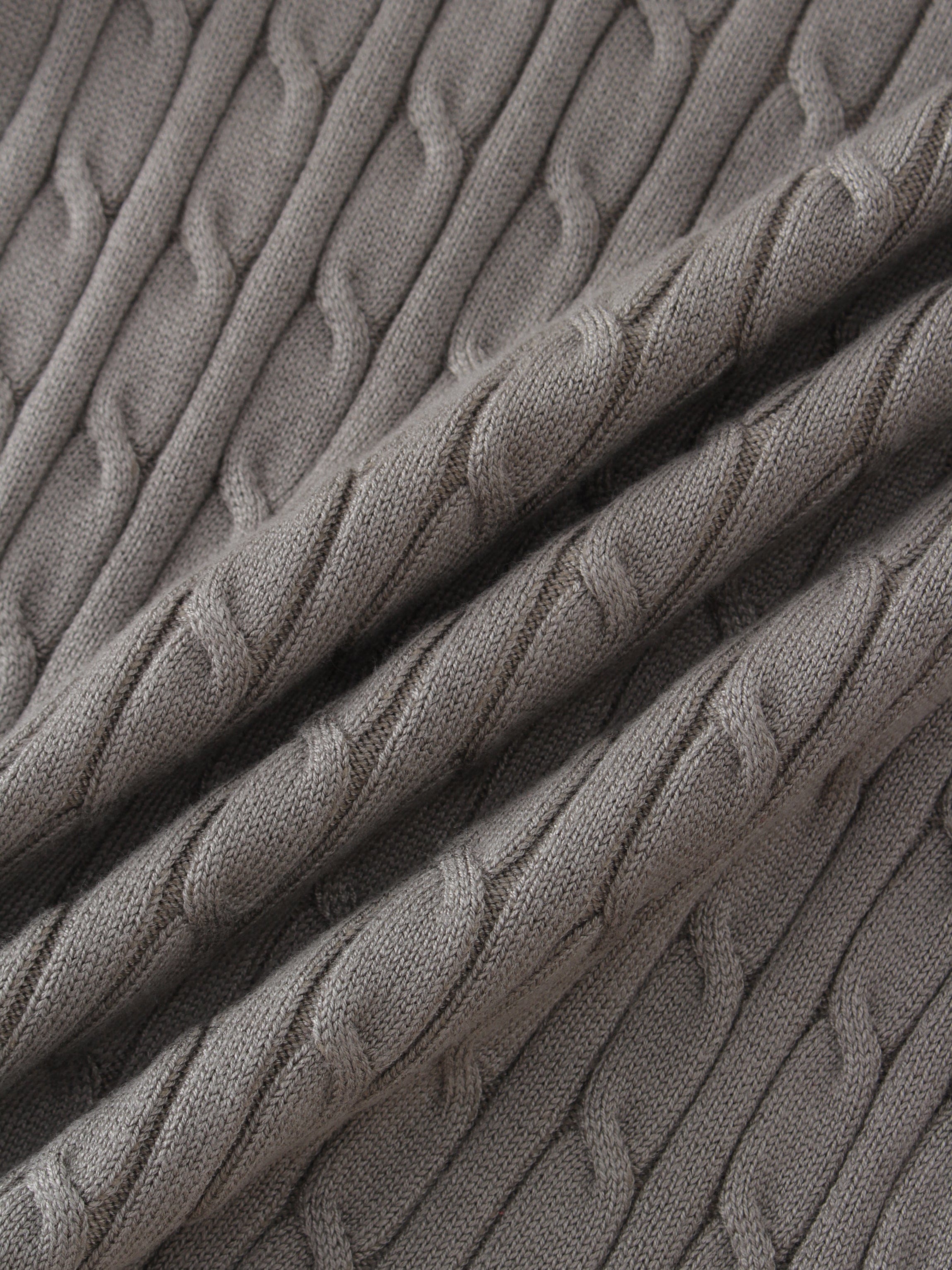 Knit Cable Sweater-Clay