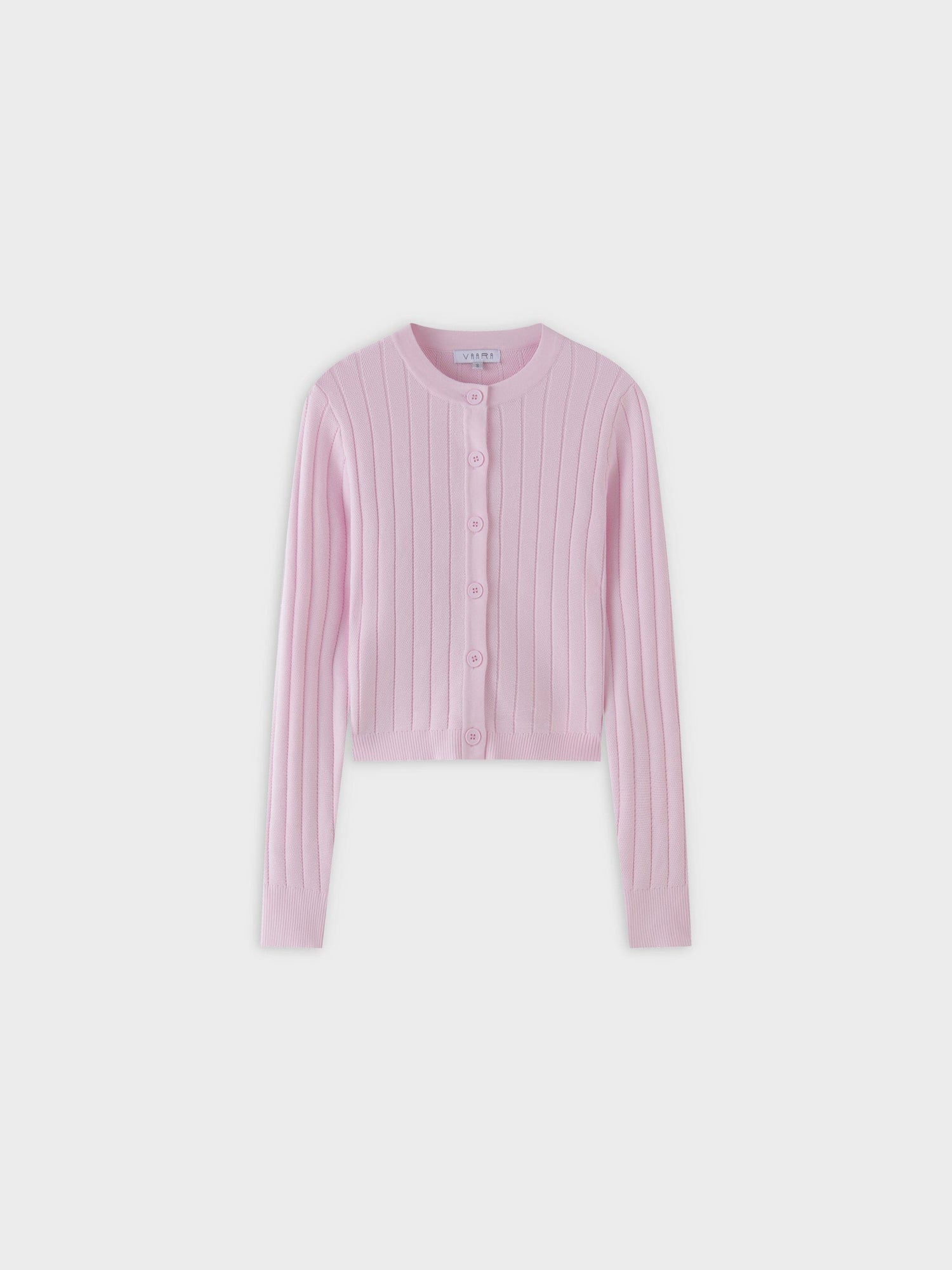 Silky Knit Cropped Cardigan-Light Pink