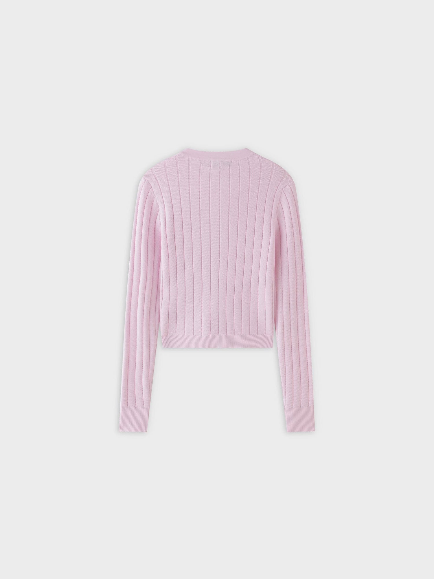 Silky Knit Cropped Cardigan-Light Pink