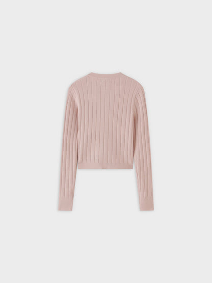Silky Knit Cropped Cardigan-Tan