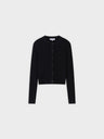 Silky Knit Cropped Cardigan-Black