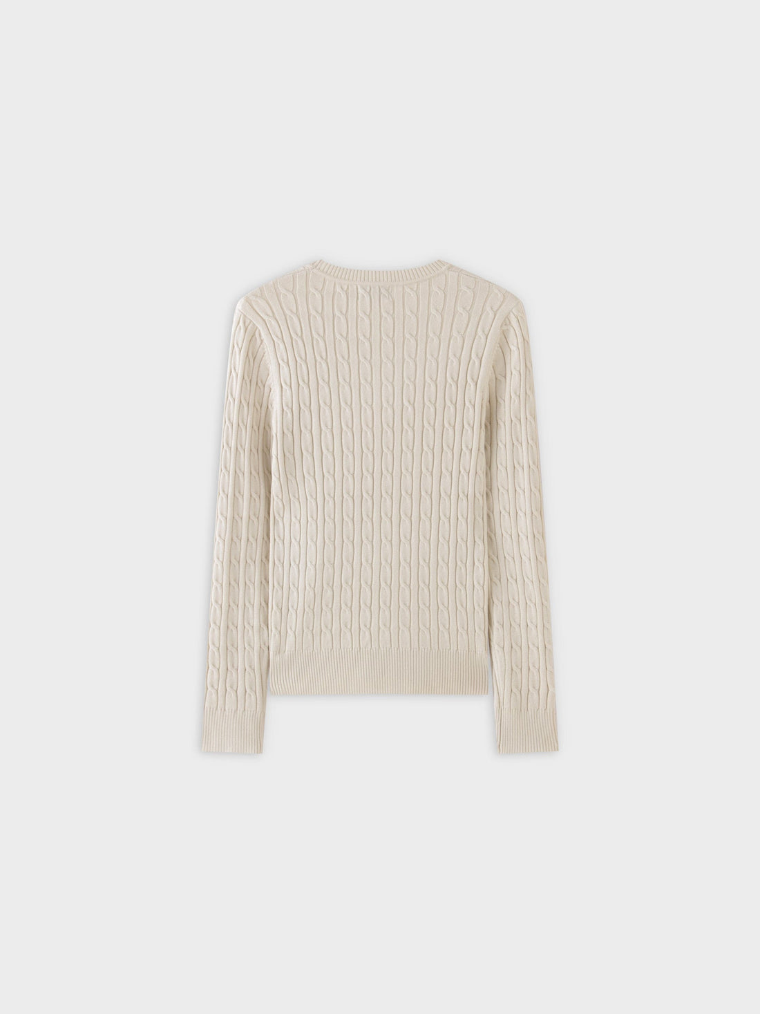 Knit Cable Sweater-Cream