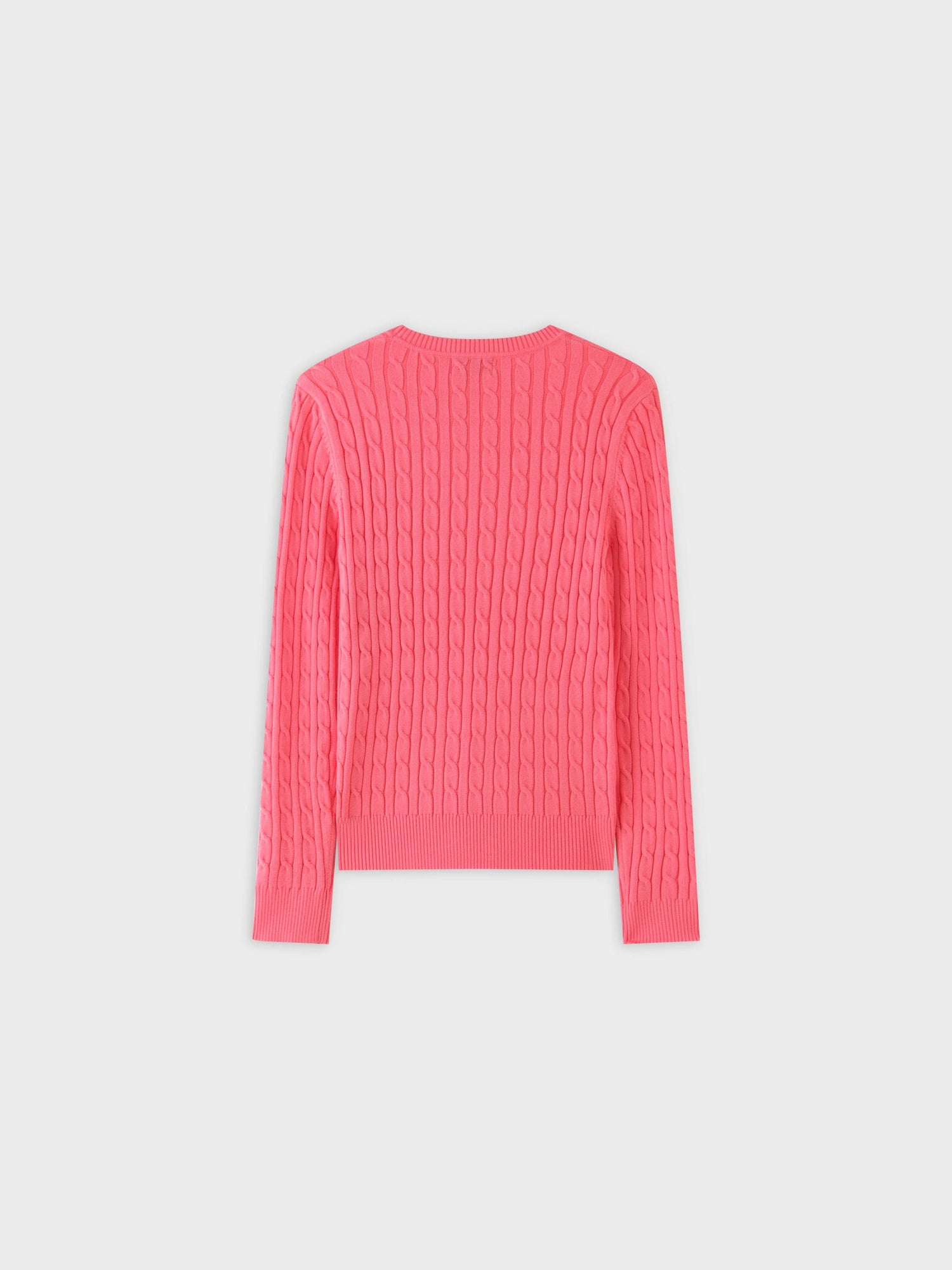 Knit Cable Sweater-Salmon