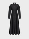 Drop Waist Denim Dress-Black