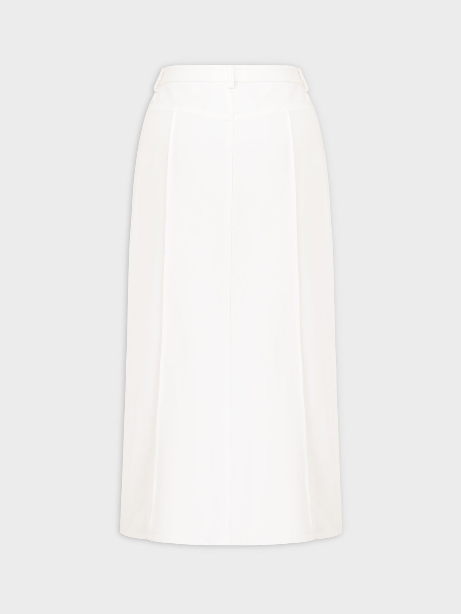 Denim Seamed Skirt-White