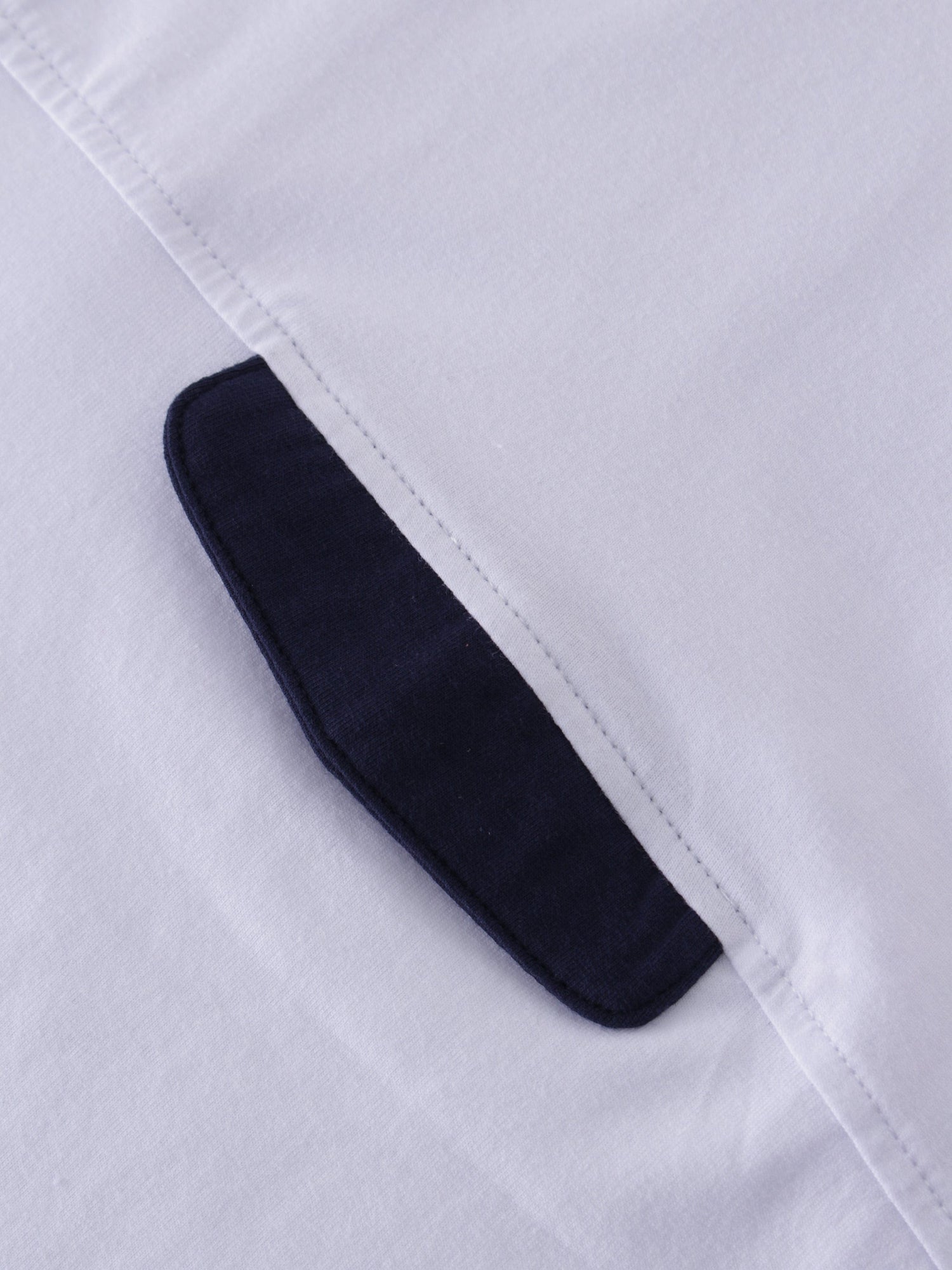 Pocket Tab Tee-White/Navy