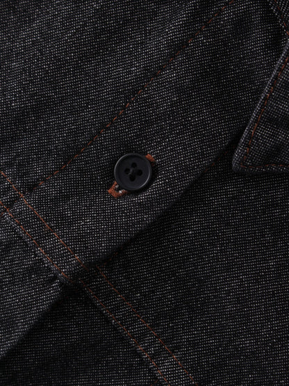 Drop Waist Denim Dress-Black