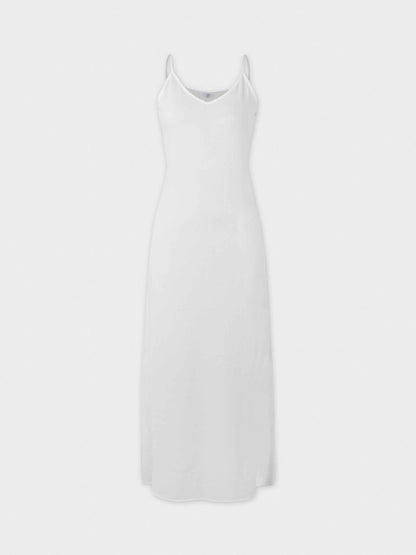 Textured Slip Dress-White