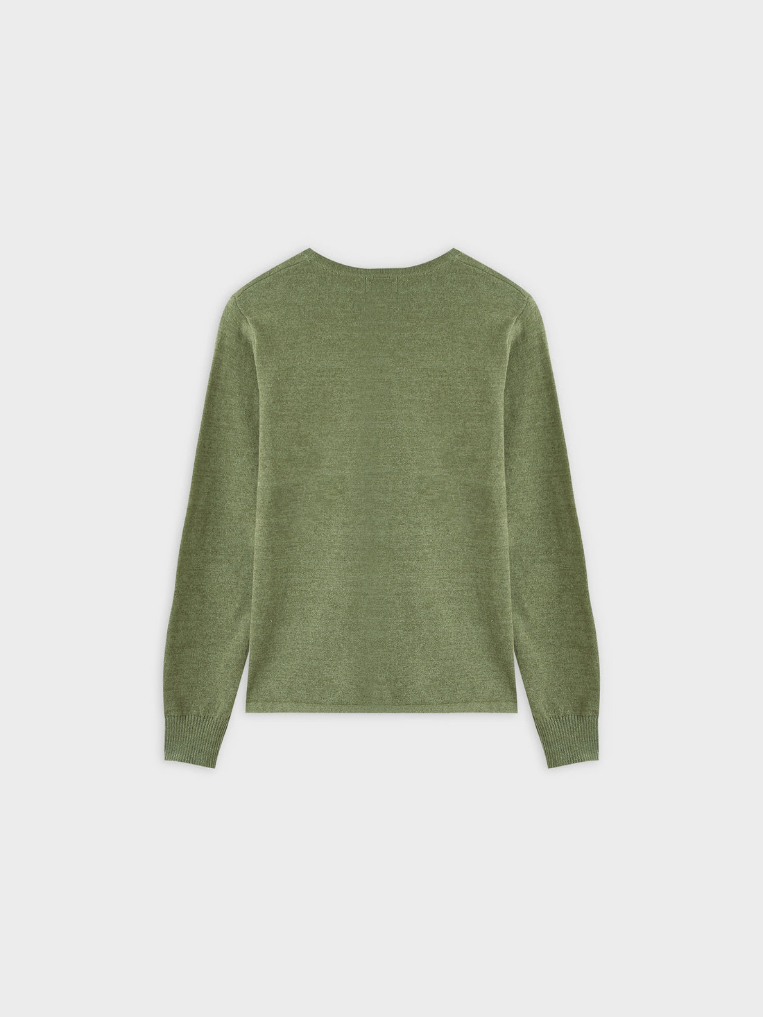 Thin Knit Crew Sweater-Heathered Green