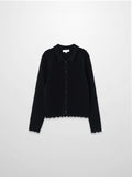 Wave Knit Cardigan-Black