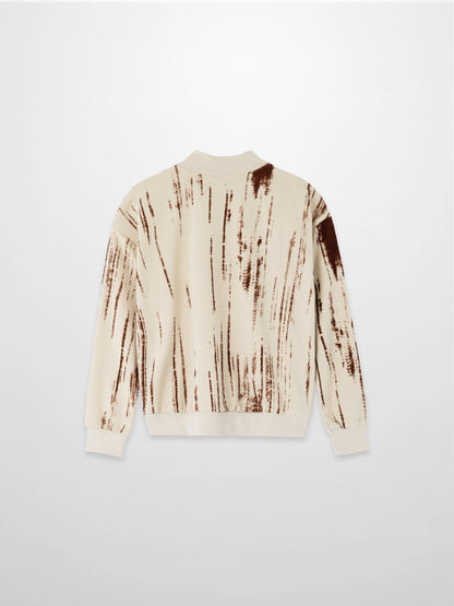Tie Dye Splash Sweatshirt-Cream/Brown